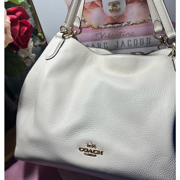 Coach Hallie Handbag White Leather Shoulder Bag NWOT - Picture 11 of 14